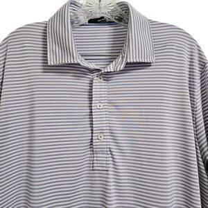 Ralph Lauren Polo Mens LG Purple RLX Striped Golf Shirt Short Sleeve Wicking
